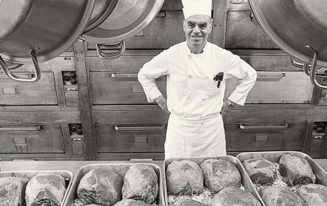 Chef Gino Corelli preps some roasts in the Ratty kitchen